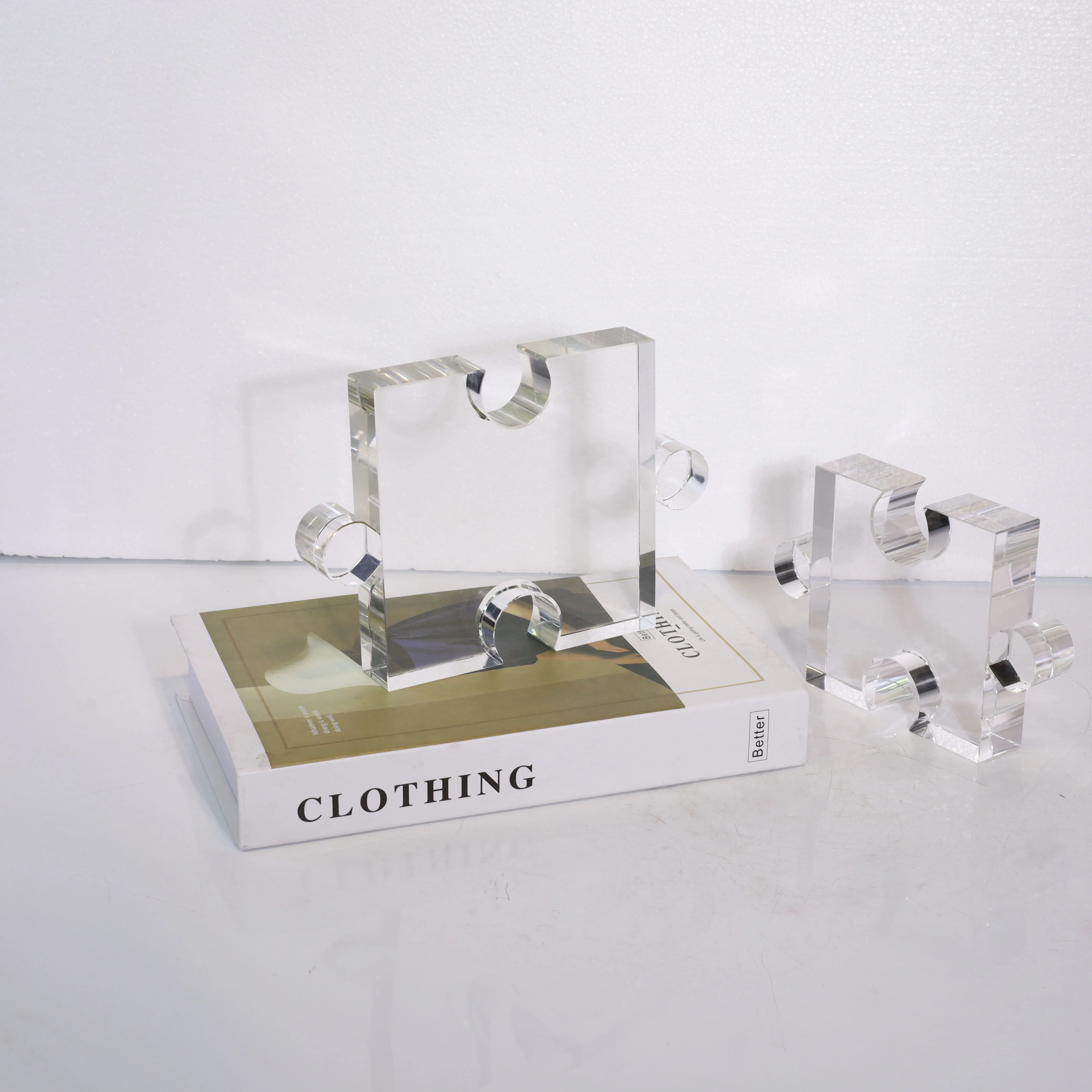 Three-dimensional geometric puzzle crystal ornaments clear crystal ornaments