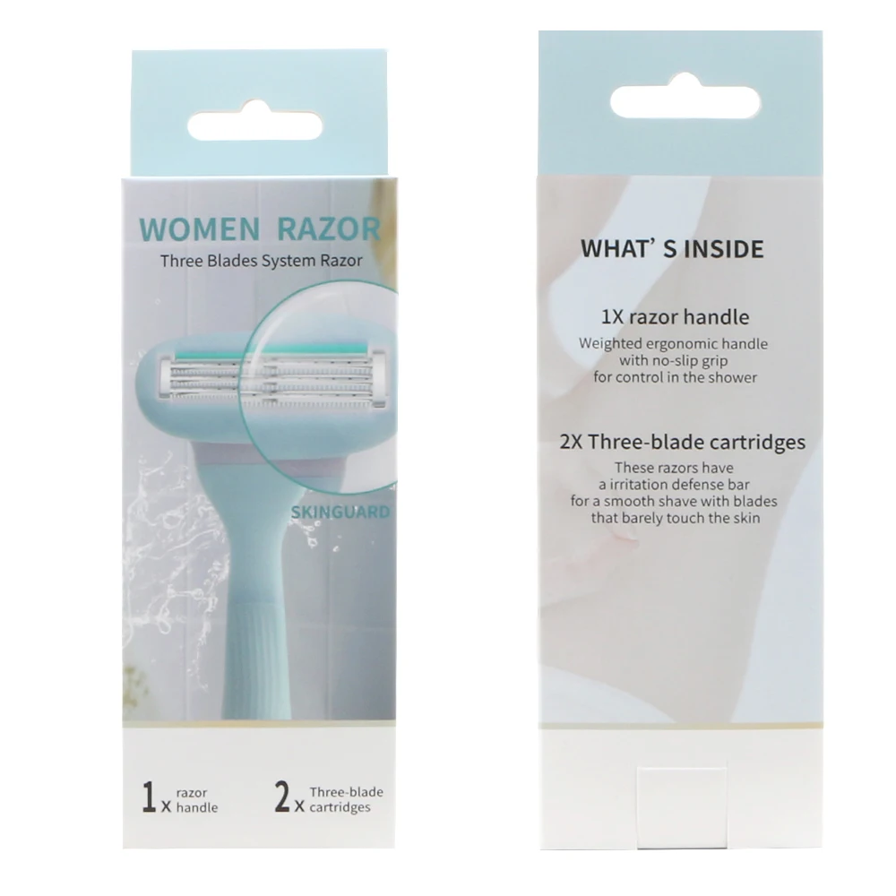 D937L New Lady razor Triple blade system razor with irritation defense bar