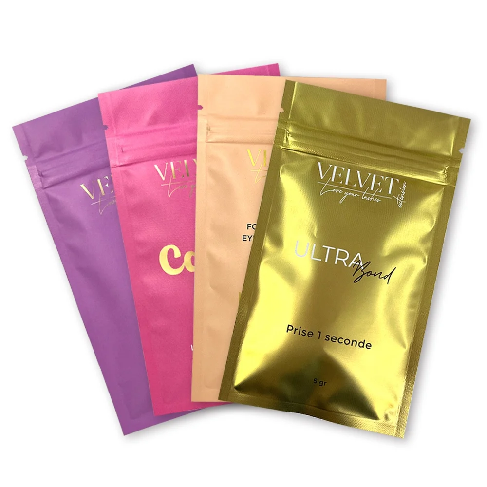 Custom Mylar Bags Shiny Golden Ziplock Bags Aluminum Foil Pouch 3 Side Seal Sachet