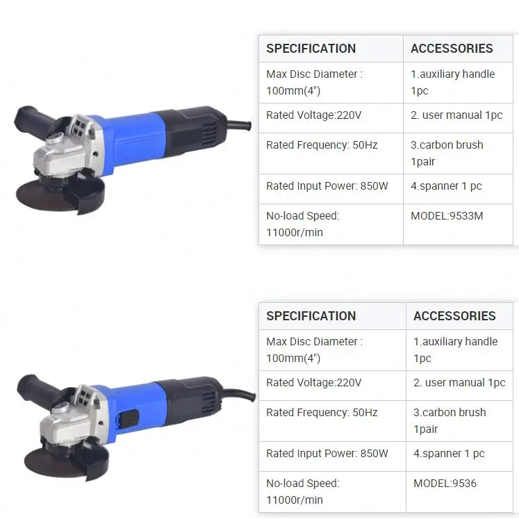 Customized Service Electrical Grinder Tool Welder Woodworking Automotive Car Detailing 100Mm Angle Grinder