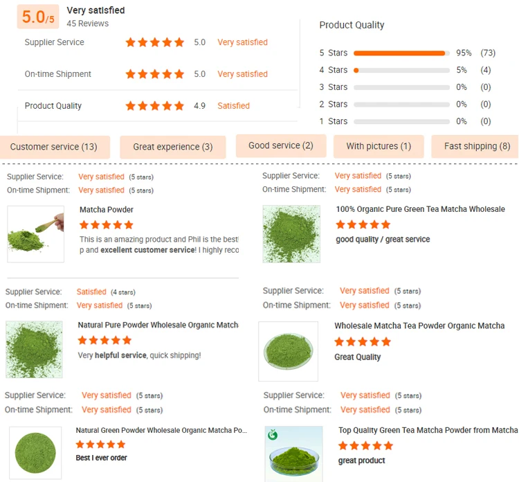 
OEM Organic Matcha Tea Powder With Private Label 