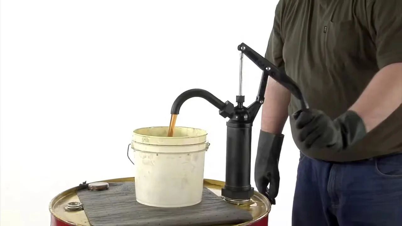 Plastic lever liquid drum portable manual oil lubrication hand handle barrel pumps for chemicals