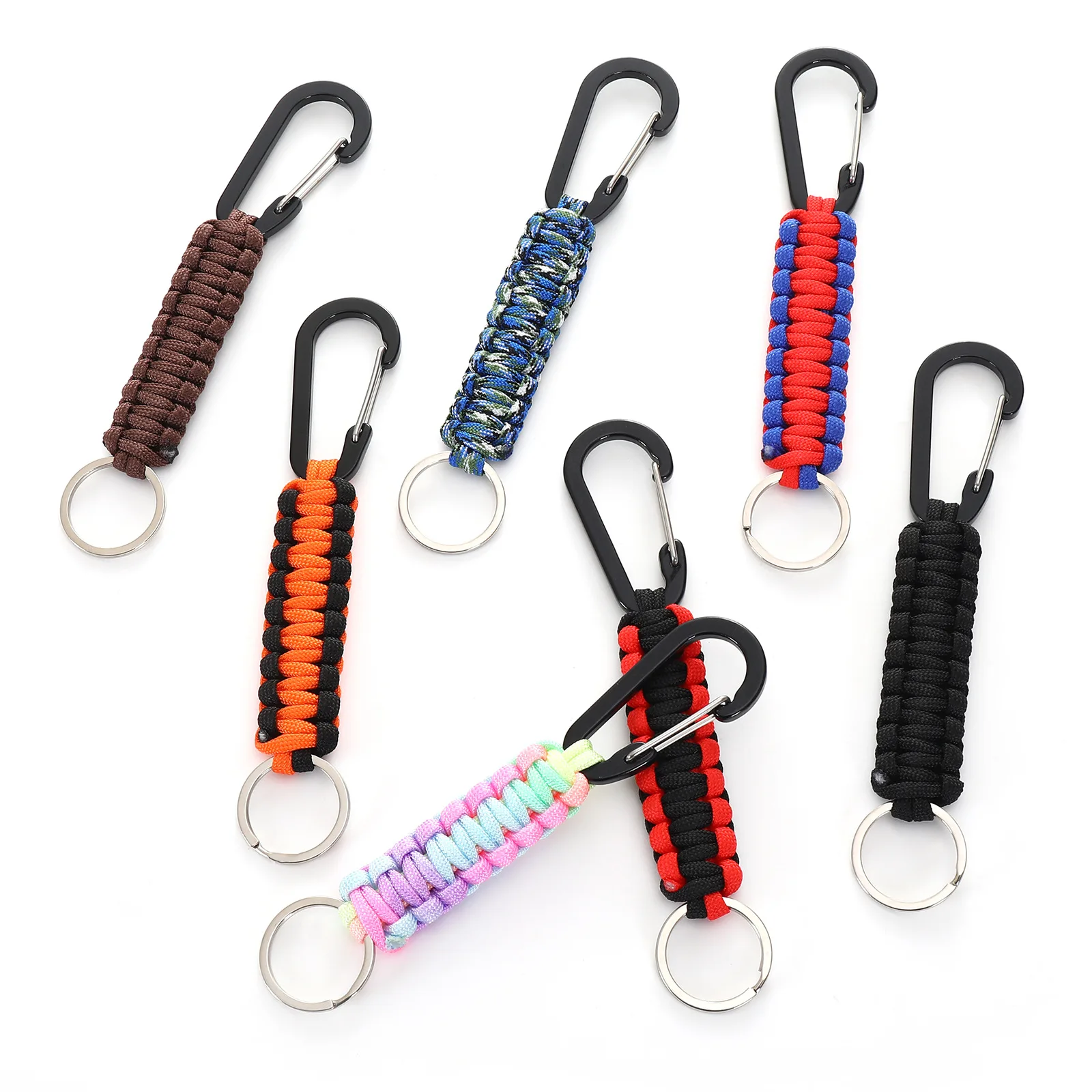 Hot Sale Keychain Carabiner With Key Ring Paracord Key Chain Hanger Heavy Duty Clips for Outdoor
