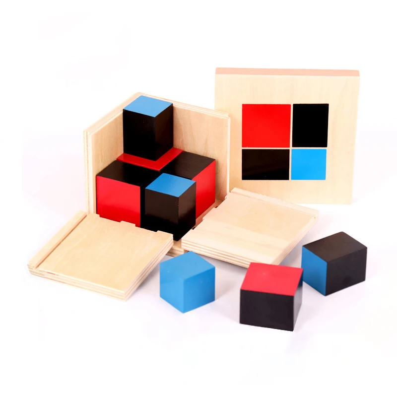 Монтессори Математические Игрушки Деревянный биномиальный куб математические материалы Дошкольное обучение игрушки для детей