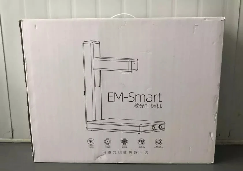  Образец EM-Smart легкий лазерный гравировальный станок Raycus 20 Вт со складной