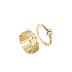 Eico New Designer 2022 A Pair Cute Mushroom Matching Couples Rings Gold 18k Statement Adjustable Open Rings Sets For Women