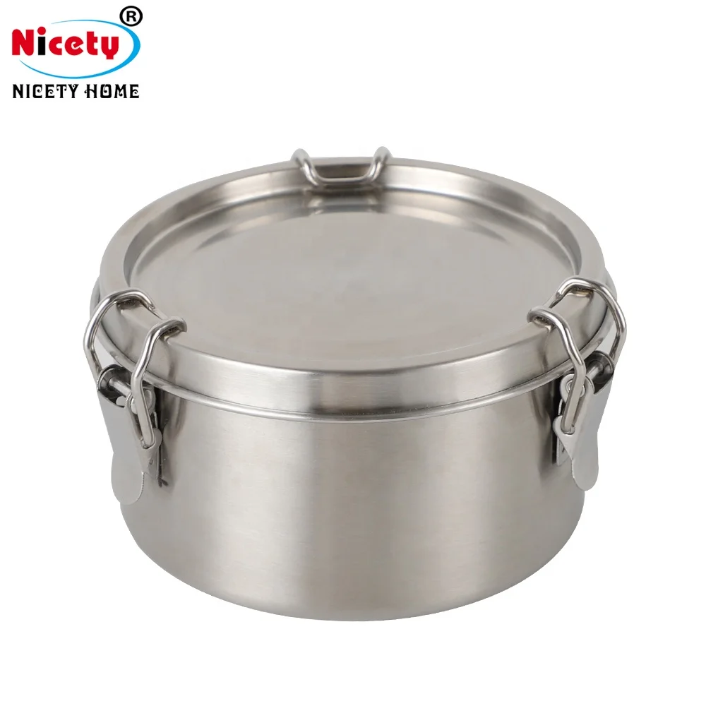 Заводская цена, лидер продаж, Круглый Ланч-бокс из нержавеющей стали 304 с герметичным пищевым контейнером, Герметичный пищевой контейнер для детей, для кемпинга