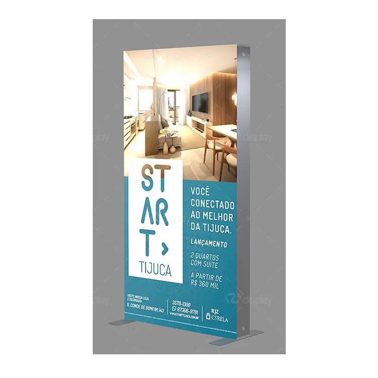 High quality Aluminum Custom Printed Free standing store Advertising Double sized Led LightBox for shopping mall