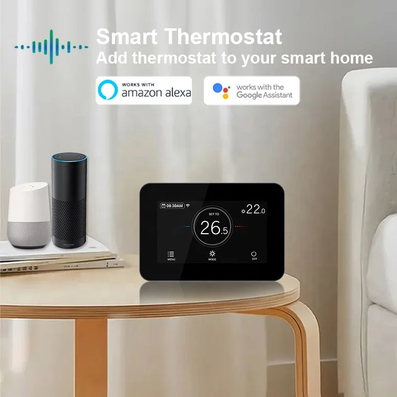 4.3inch Touch Screen Easy Operate 2.4G Tuya WiFi Programmable Room Thermostat for Electric Heating System OEM/ODM  Factory