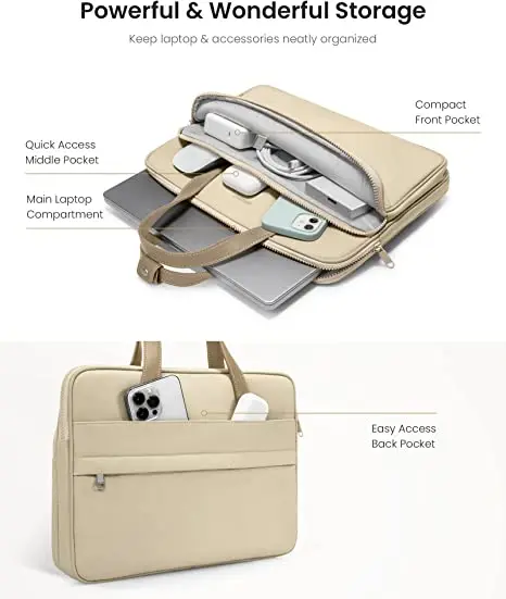 360 Protective Laptop Shoulder Bag Water-Resistant Laptop Carrying Case with Keyboard Case