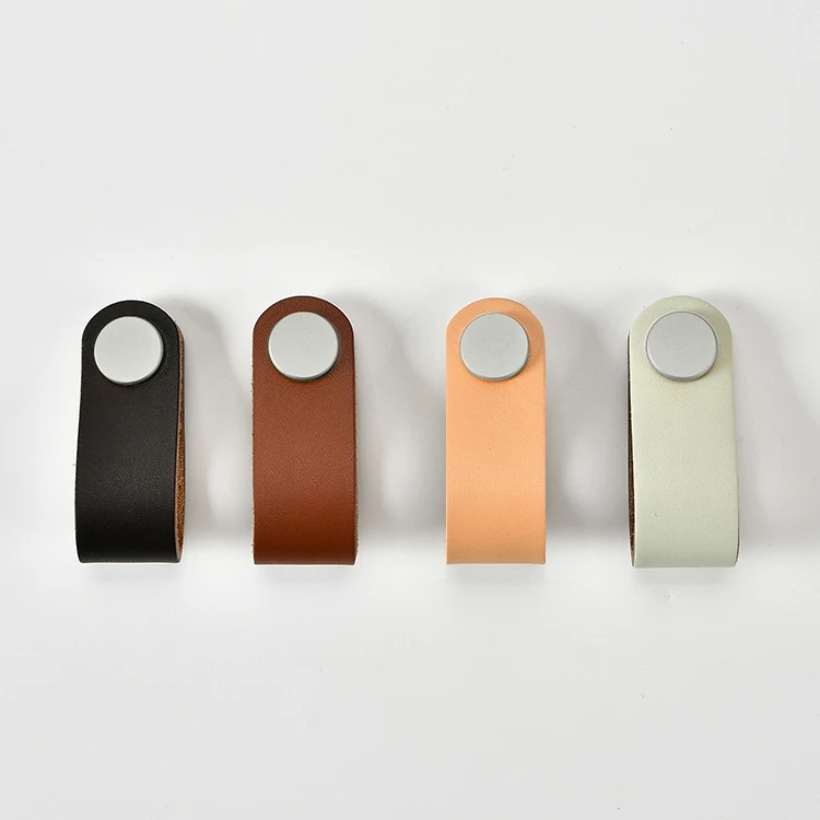 Leather Furniture Drawer Handles Knob Wardrobe Leather Cabinet Pulls Carton Modern Kitchen Cabinet Door Knobs Bedroom Dresser
