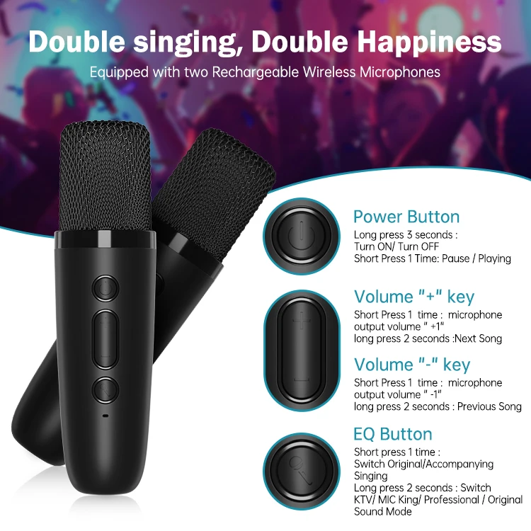 QM1 New Arrivals High Quality Karaoke Player TV Music Wireless Bluetooth Speaker With Microphone