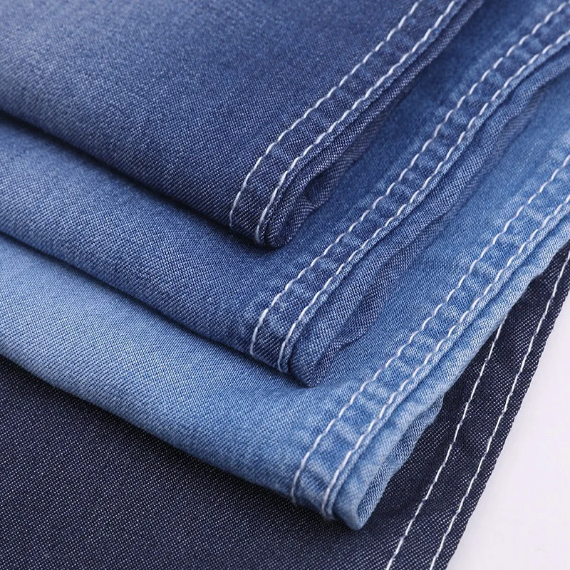 High quality Breathable lyocel jean fabric thin non-stretch 100% tentel 5oz soft denim fabric for jeans
