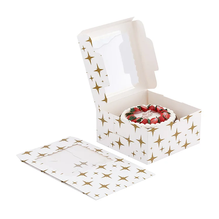 Wholesale Custom Party Decorations Gift Wedding Bakery Tall Boxes Food Packaging Cake Box With Window