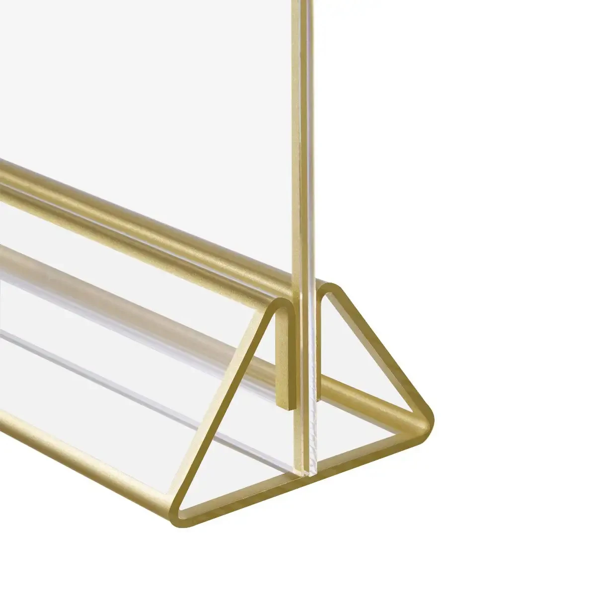 High Quality Double-Sided Table Menu Display Signage Clear Acrylic Stylish Metal Frame Luxury Design for Party Wedding Christmas