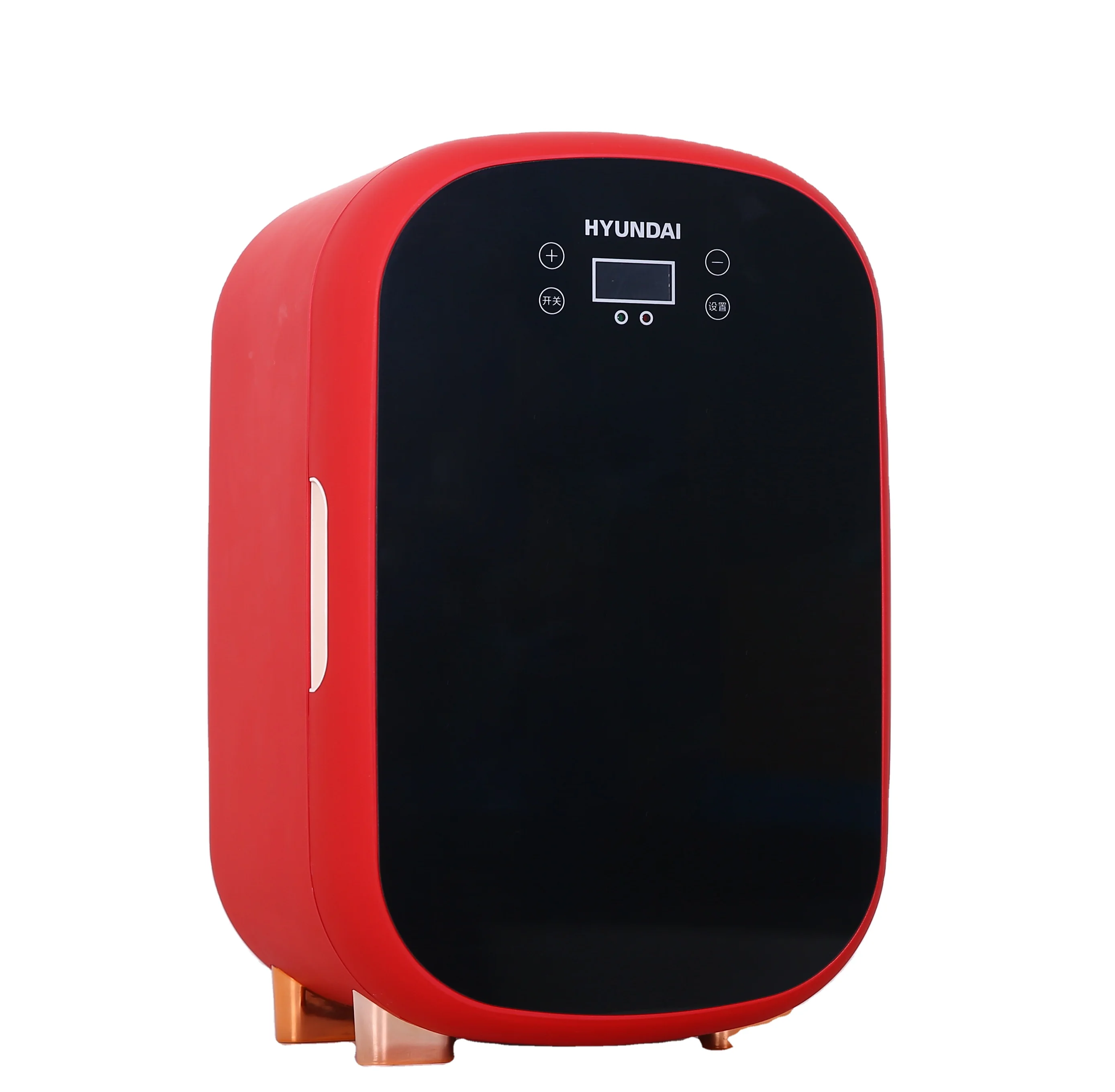 12L Portable Red beauty skincare fridge with mirror mini  refrigerator for makeup