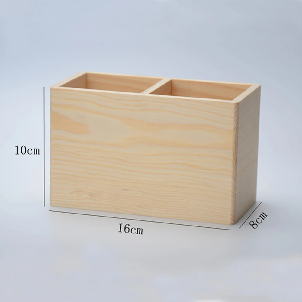 
Custom Logo Wooden Pen Holder Small Bamboo Pencil Holder Stand For Desk Accessories 