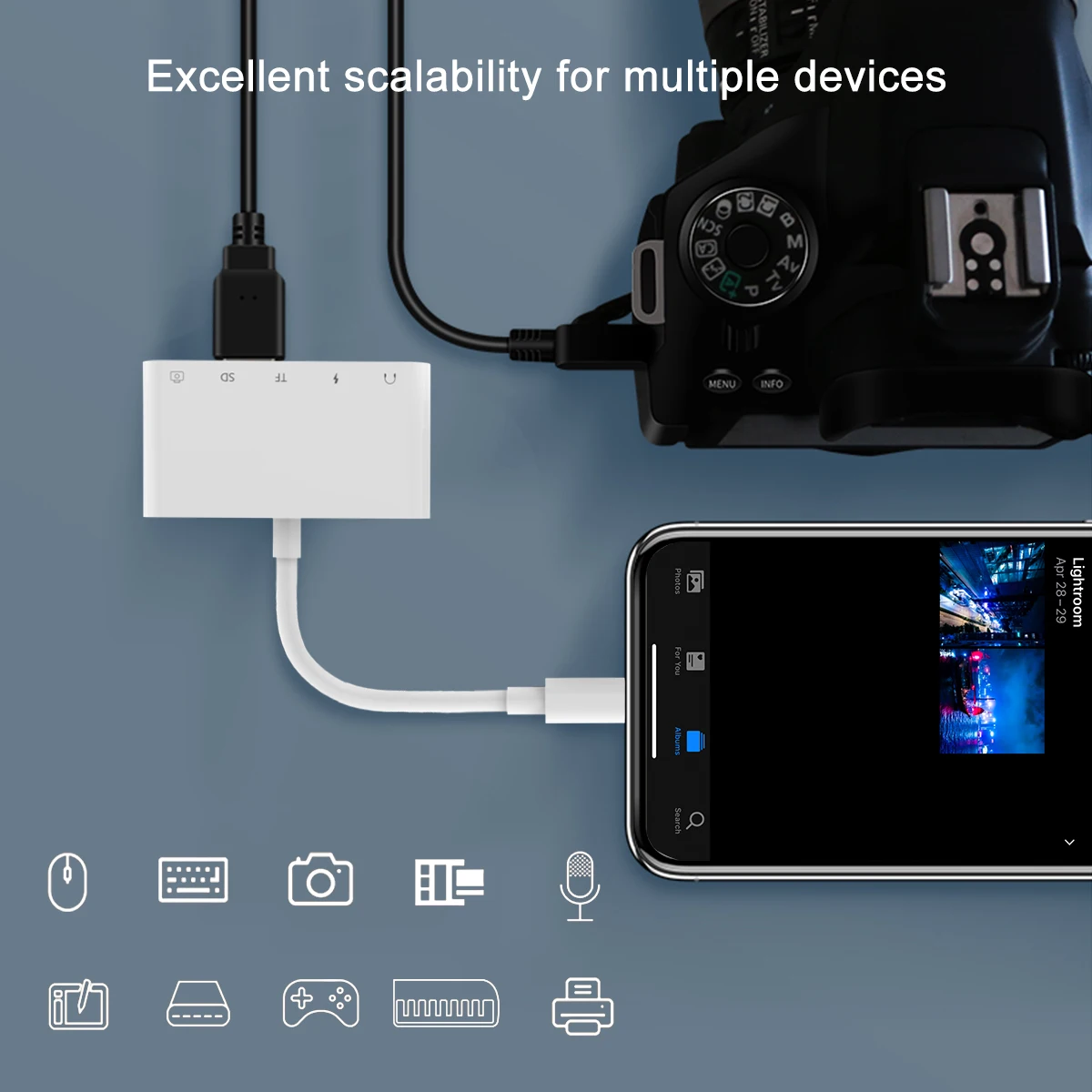  Адаптер Lightning USB OTG для камеры SD кардридер адаптер концентратор