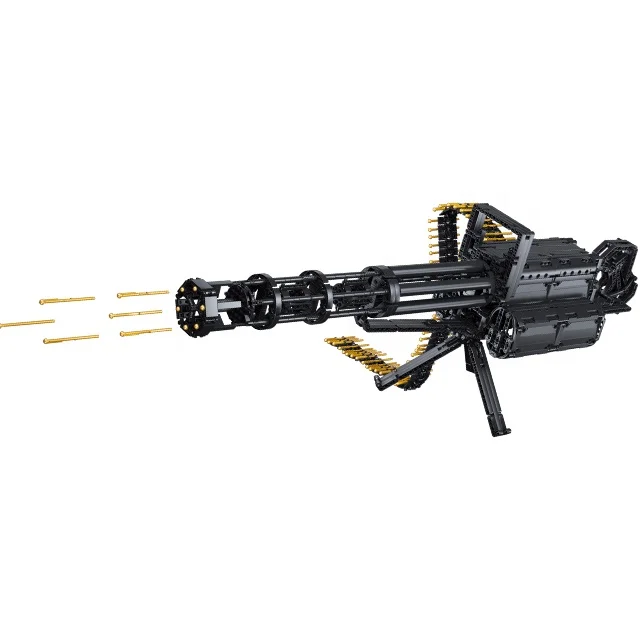 Hot Selling Children Creative Toys DIY Plastic Simulation Model Gatling Gun MP5 Electric Building Block Gun Toys For 8+