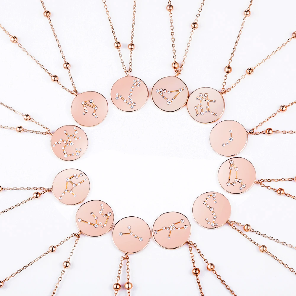 vacier permanent womens gold plated horoscope silver 925 jewelry joyeria Cancer Caonstellation zodiac necklace cancri jewelry
