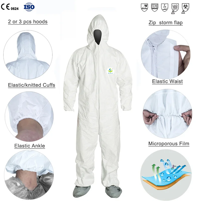 Different colors ppes safty protective disposables coverall workwear suit disposable suit coverall
