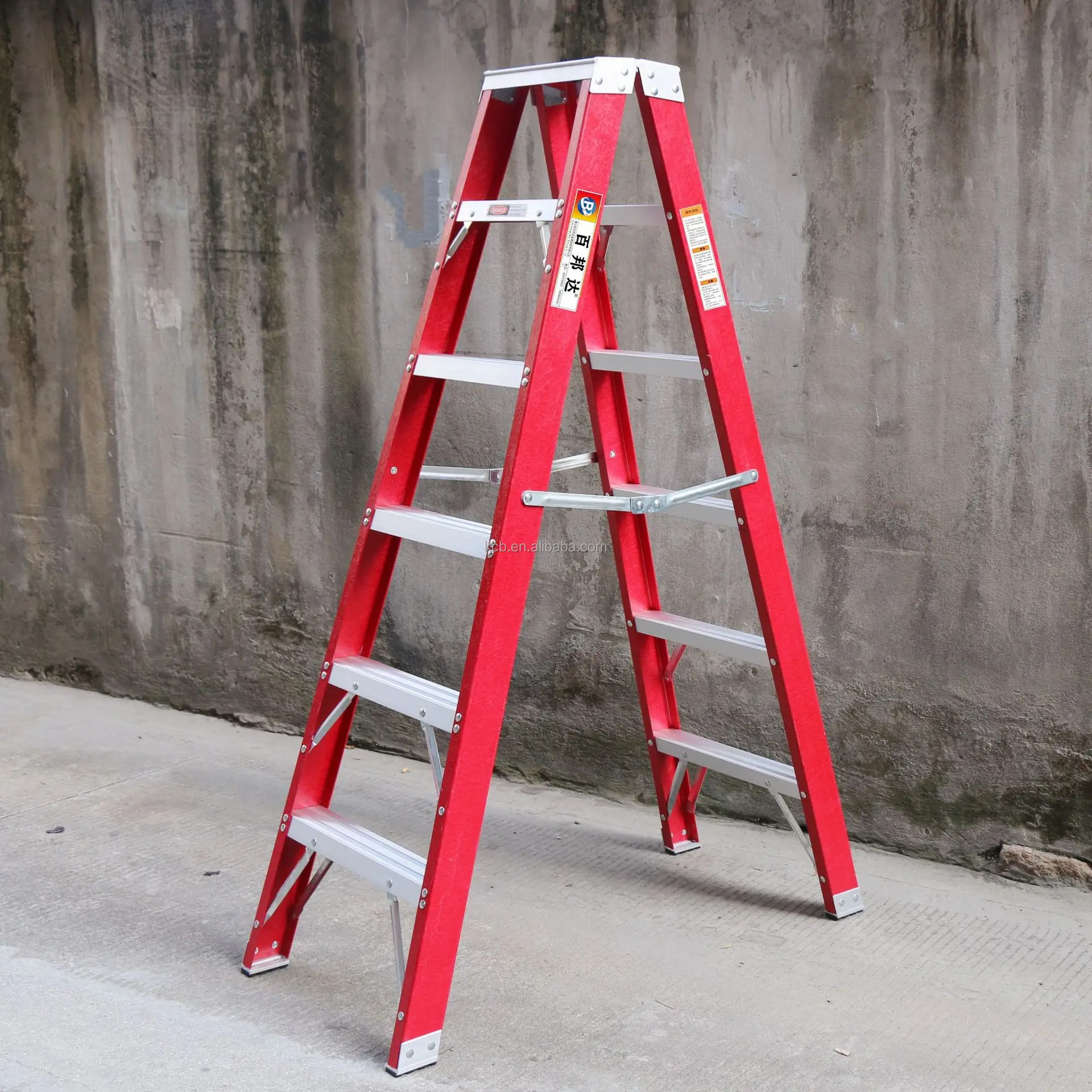 FRP insulated electrician telescopic ladder thickened household double side ladder folding engineering horse ladder