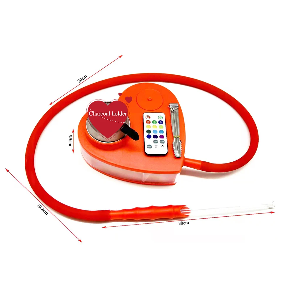 Hot sale Wholesale portable acrylic hookah book shisha box heart-shaped shisha hookah book with LED light