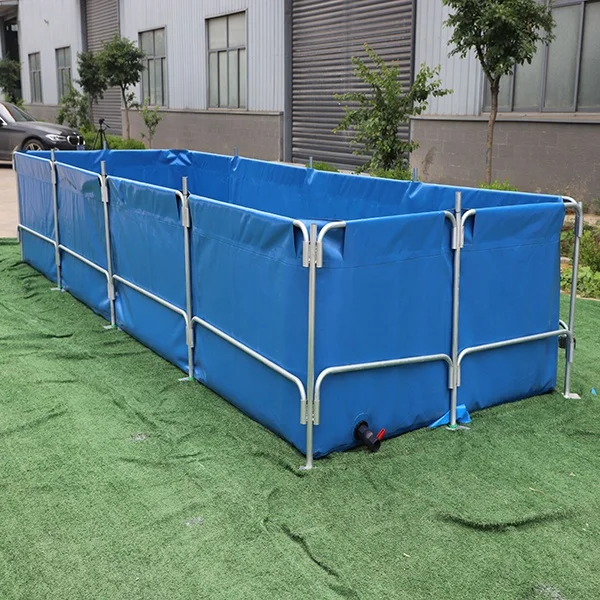 Custom 3000 liter 5000 liters  20000 liter farming geomembrane system foldable pond pvc tarpaulin fish tank price