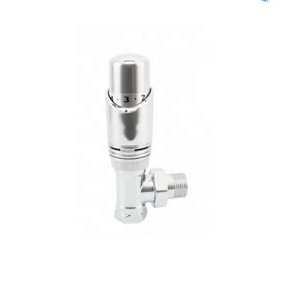 Europe type 15mmx1/2'Angle Thermostatic Radiator Valve with Black Finishing color