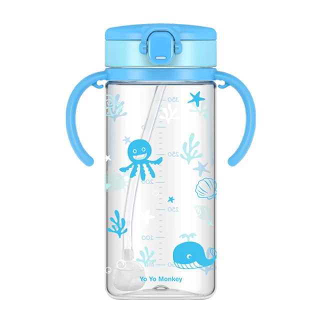 BPA Free spill free  Tritan plastic drinking bottle with detachable handle and strap  for baby  350ML