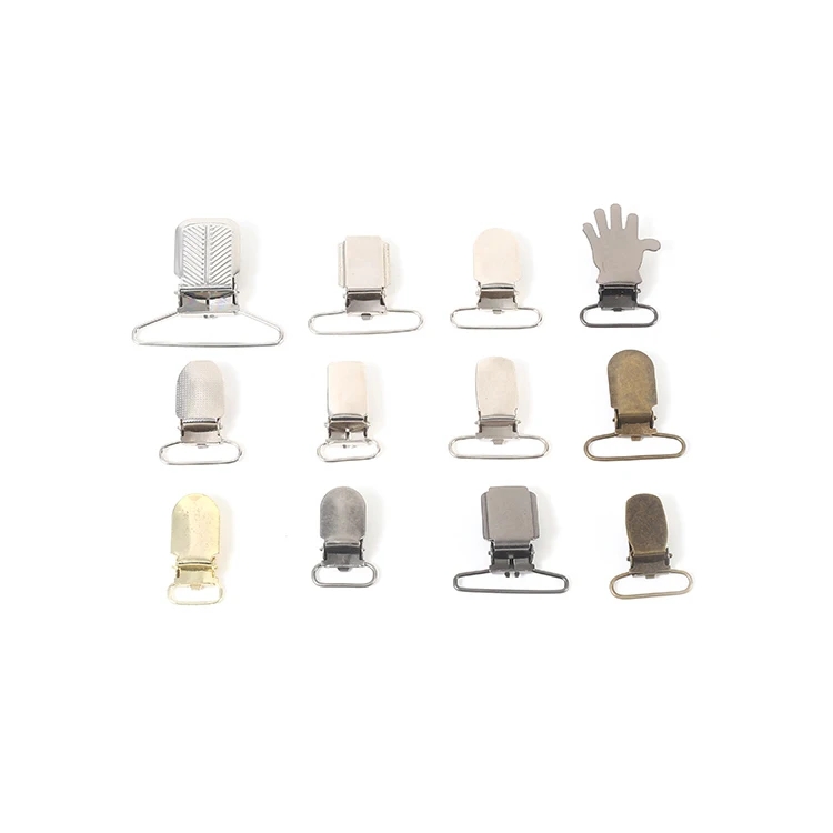 Suspender Clips Metal Garment Accessories Adjustable Buckle Suspender Belts Duckbill Clip Suspender Clips For Jeans