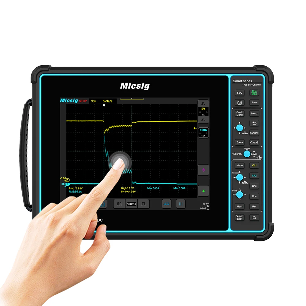 Micsig Tablet Automotive Oscilloscope Handheld Diagnostic 100Mhz 4ch 70Mpts Full Touch Screen Upgraded to SATO1004 from ATO1104