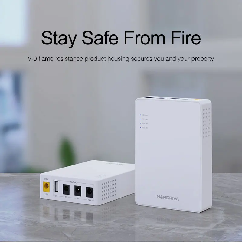 MARSRIVA 2022 Backup Battery Power Supply 10000mAh 5V 9V 12V Mini DC UPS kp3 For Wifi Router Modem Cctv Camera