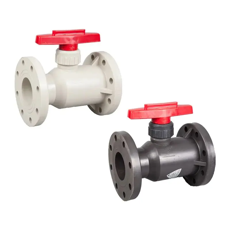Пластиковый шаровой клапан UPVC CPVC PPH PVDF фланцевый ручной