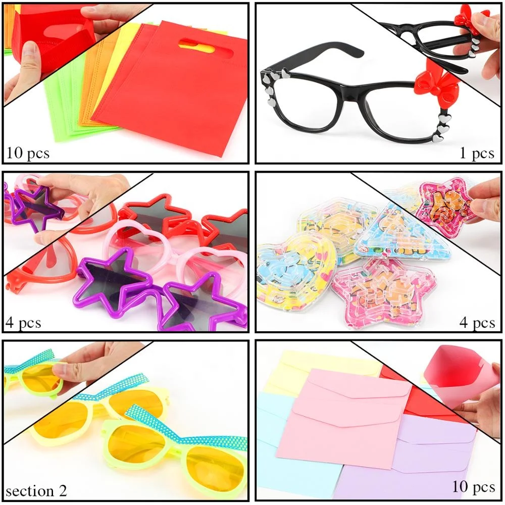 131pcs Assorted Toys Stamps Whistle Treasure Box Prizes Novelty BR Toys 3+ Birthday Party Favors Bag Fillers Carnival for Kids