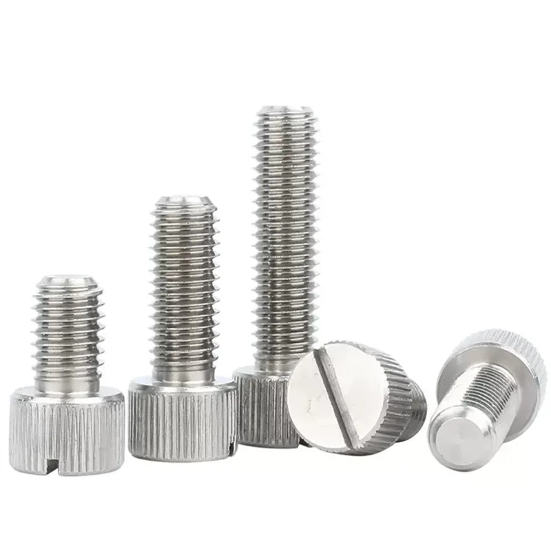 M4 M4*10/12/14/16/20mm M4x10/12/14/16/20mm Nickel Plated Carbon Steel Fast Tighten Bolt Slotted Minus Round Knurled Thumb Screw