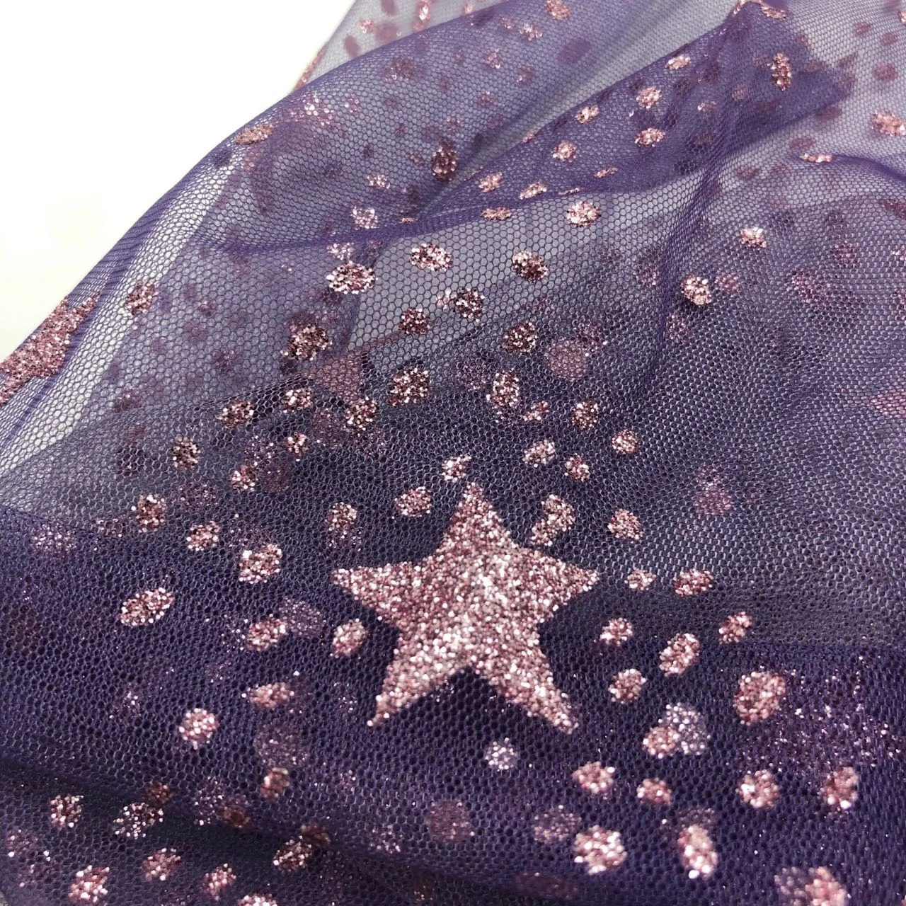 100 polyester Sparkly Sky Star Glitter Tulle Hot Sale Glitter Mesh Fabric gradient fabric bridal fabric For Party dress