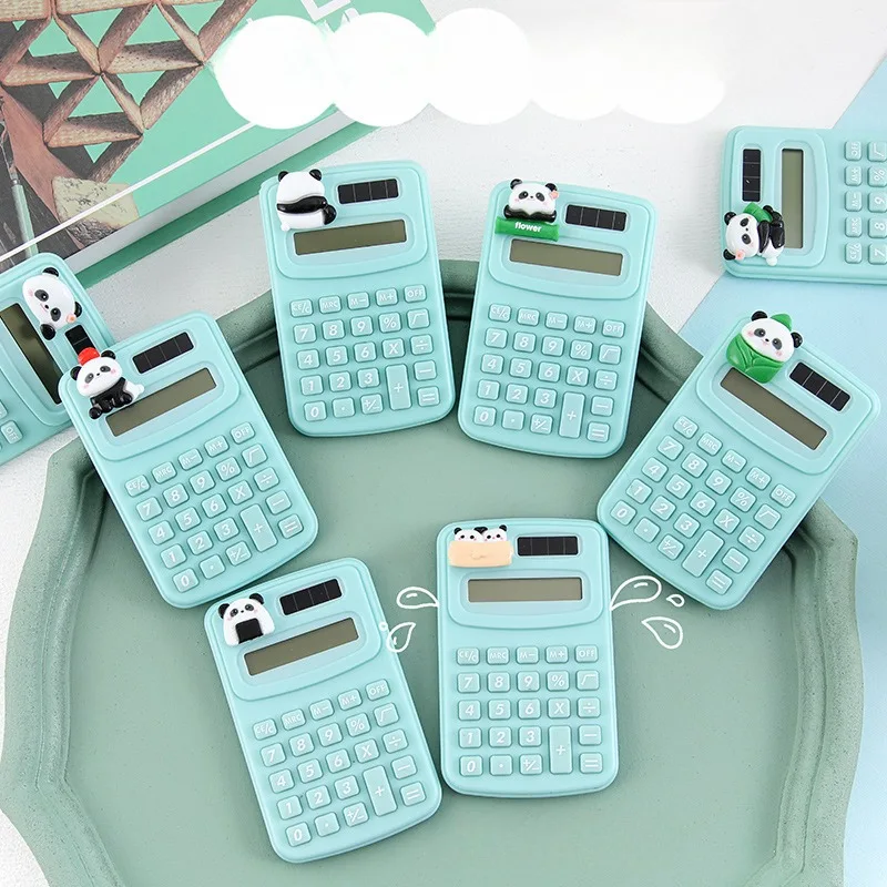 Cute Panda Mini Calculator Compact and Portable Student Office Small Calculator Student Supplies Arithmetic Device Wholesale