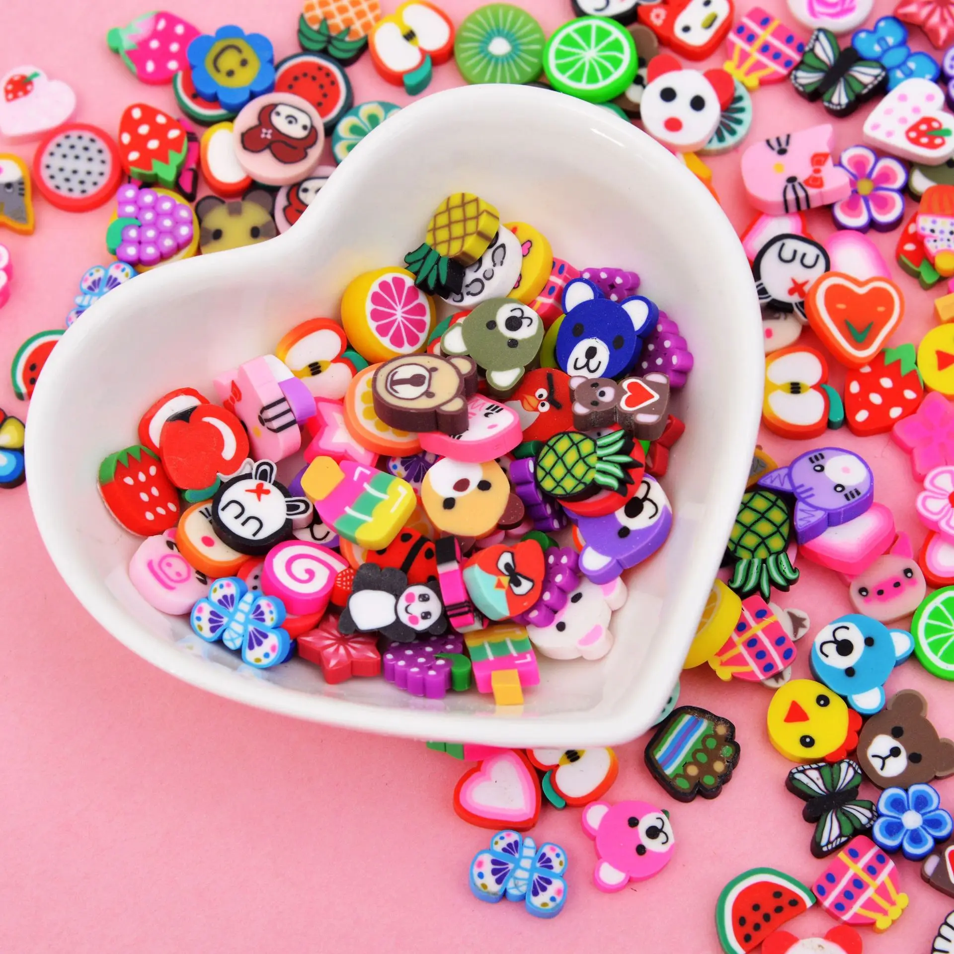 Горячая Распродажа 100 шт. Полимерная глина Красочные торты конфеты милый десерт конфетти для поделок своими руками