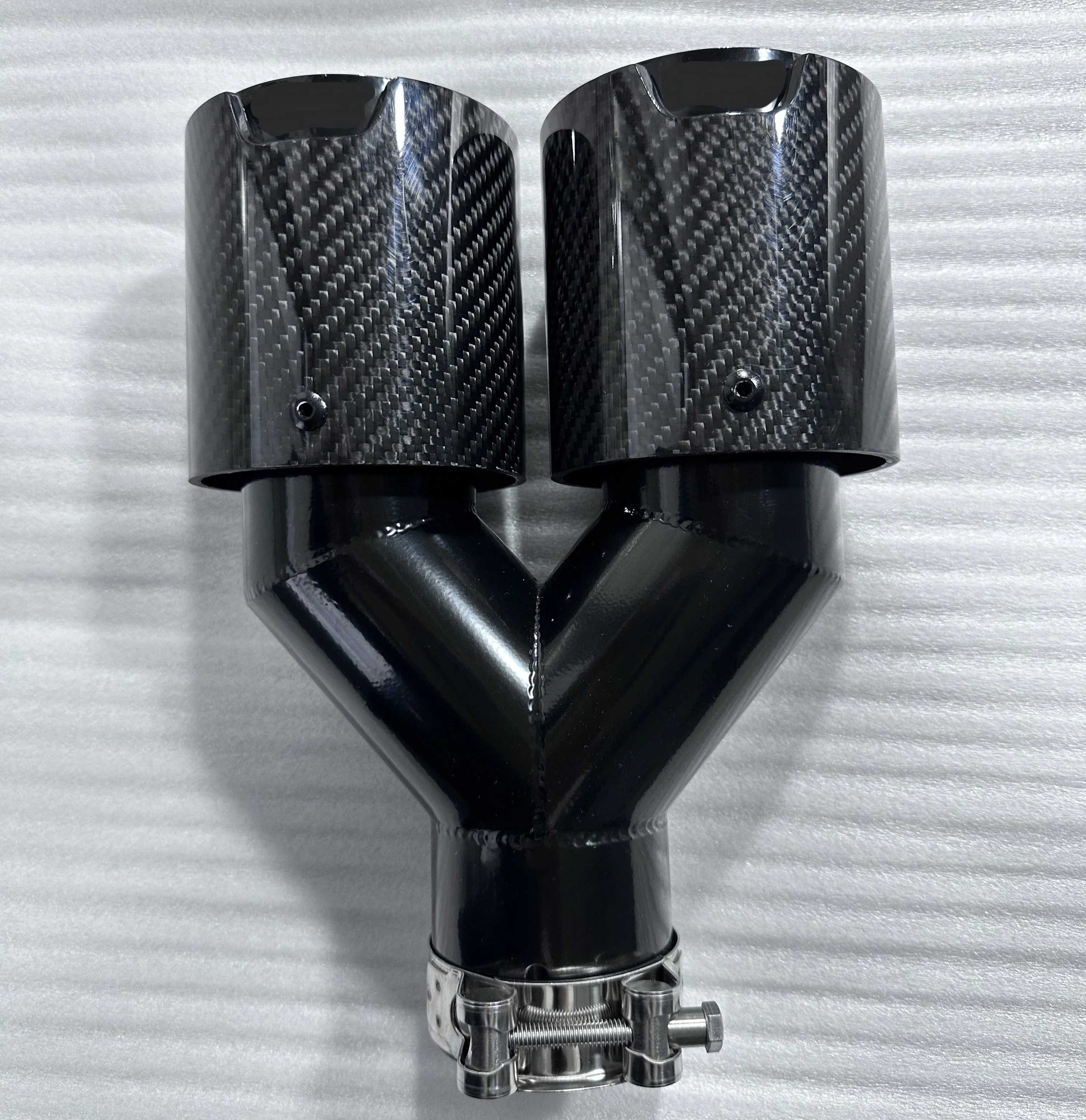 Stainless Steel Carbon Fiber Black Plated MP Dual Outlet Exhaust Tips M Performance for BMW