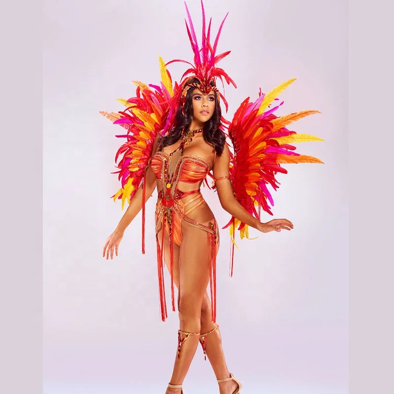 
Samba Traditional Big Queen Wings Women Sexy Prx Performance Trinidad Carnival Feather Costume 