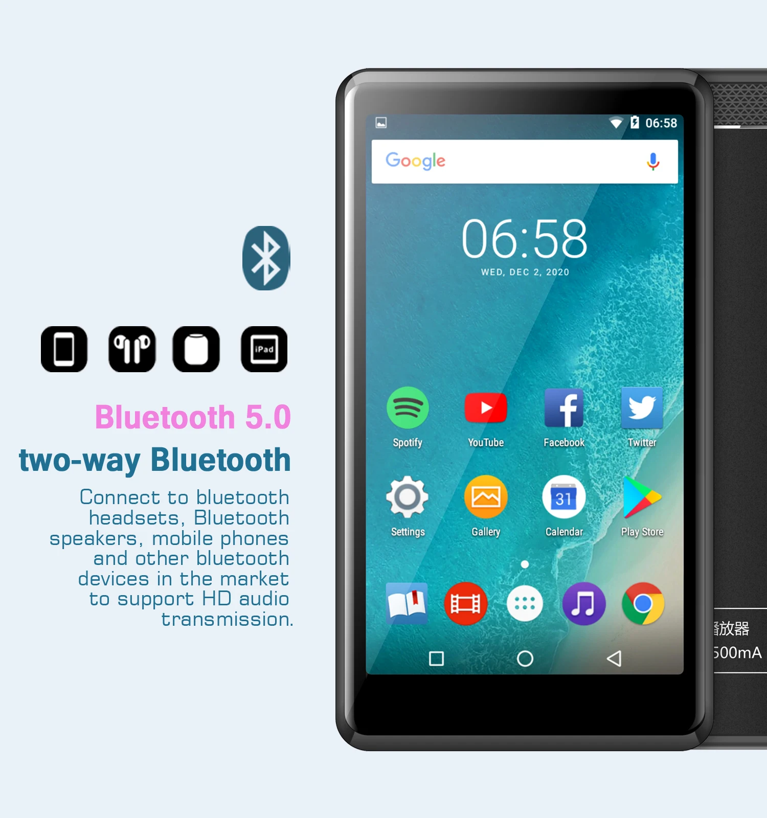 Mp3-плеер M8 с поддержкой Wi-Fi и bluetooth, 4,0 дюйма, полноразмерный сенсорный экран, Mp3, Mp4 плеер с динамиком, цифровой музыкальный плеер с FM-радио