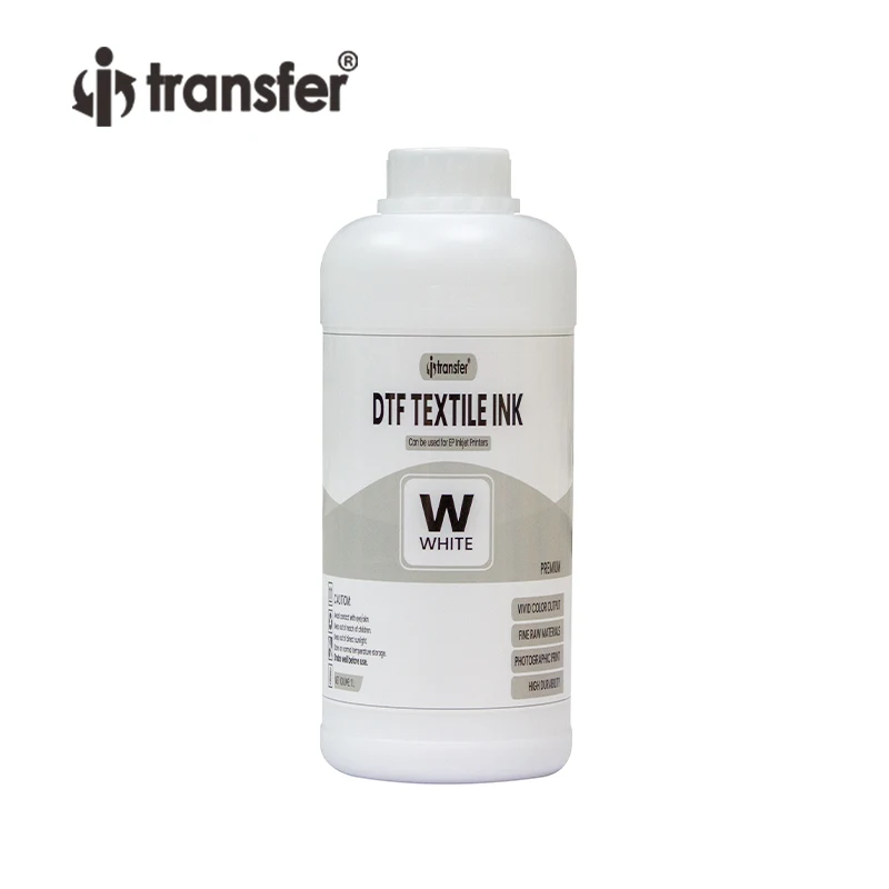 High Quality DTF Ink Pure White Water-based  Ink Heat Transfer Printing PET Film Printer Ink 1L