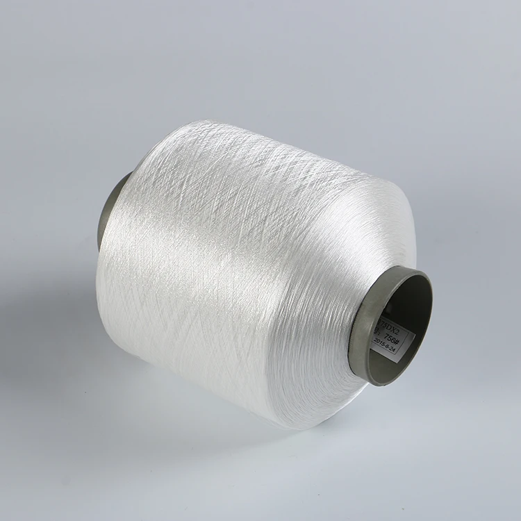 Optical White twist polyester yarn for woven label Prices Semi dull fdy filament 150 denier polyester yarn fdy 75 36