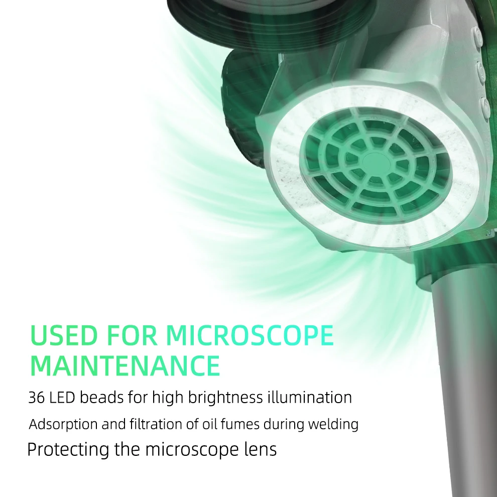 BST-X110 Exhaust Fan with Light for Microscopes Welding Adjustable Smoking Device with LED Lighting of Mobile Phone Repair