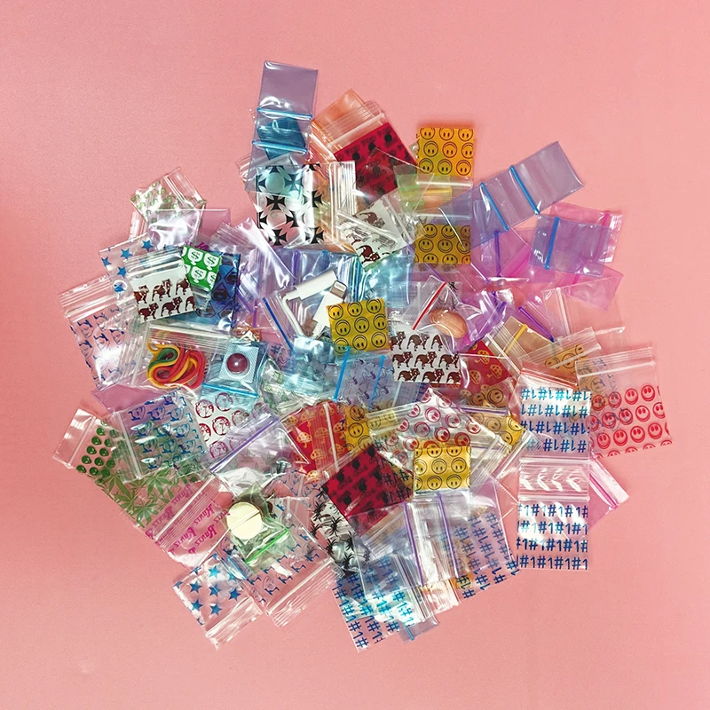 Mini Small Jewelry Pe Plastic Packaging Plastic Bag Small Grip Self Seal Earring Clear Zipper Bag Min Ziplock Zipper Pouch Bags