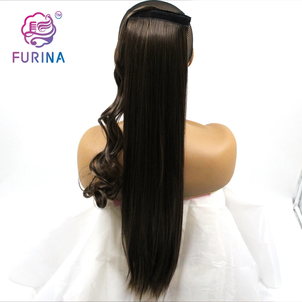 Synthetic Yaki Straight Long Afro Kinky Curly Hair Extension Clip in Drawstring Ponytail Hairpieces for Black Women