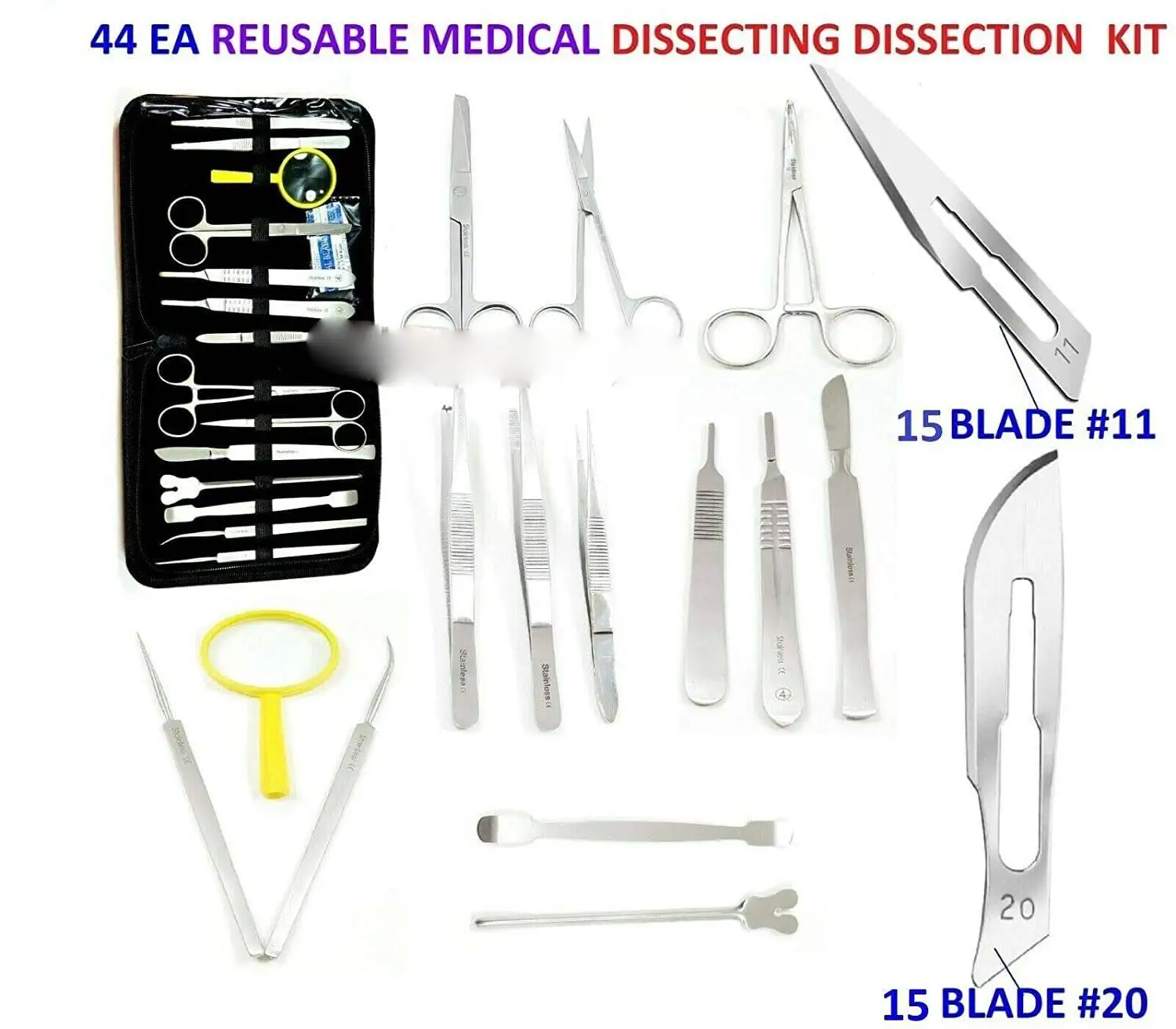 44Pcs Advanced Dissection Dissecting Kit Medical Biology & Veterinary Students Anatomy Lab Botany Animal Frog Dissecting Kit
