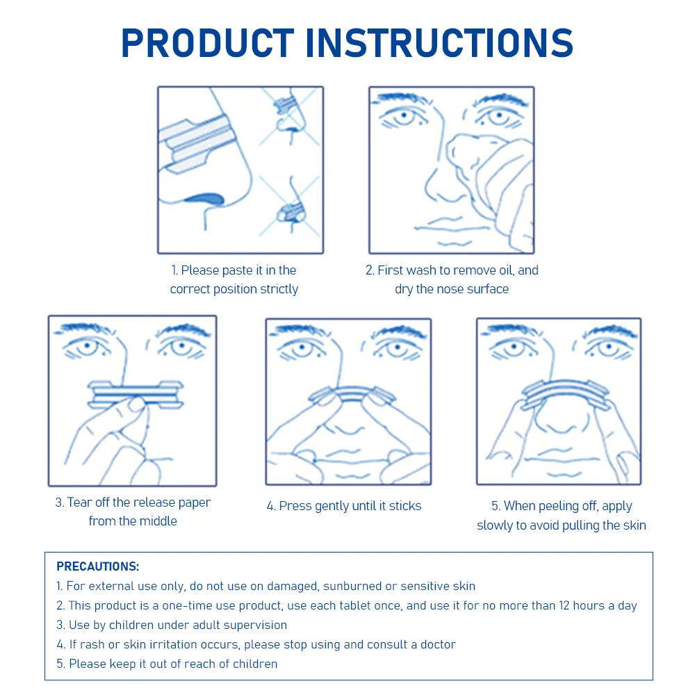 Breath Easy Anti-snoring Patch Nasal Strips Good Sleeping Stop Snoring Nose Patches For Adults Children Antisnore Stickers