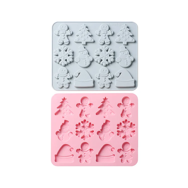 Hot Selling Christmas Biscuit Mold Lebkuchenhausform DIY 3D Chocolate Silicon Moulds Cake Decorating Fondant Molds For Children